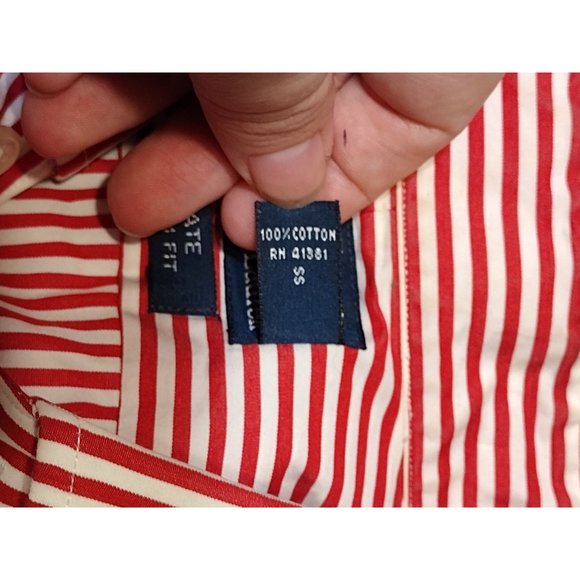 Polo by Ralph Lauren Men's Red Stripe Shirt Size 16.5-L , Button-Down, Long Slee - Picture 3 of 6
